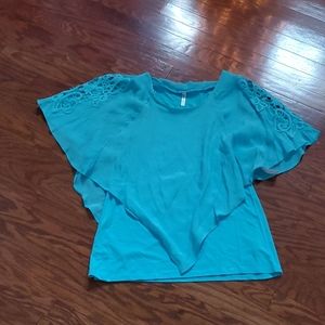 COPY - Passport Lace Shoulder Woven Top